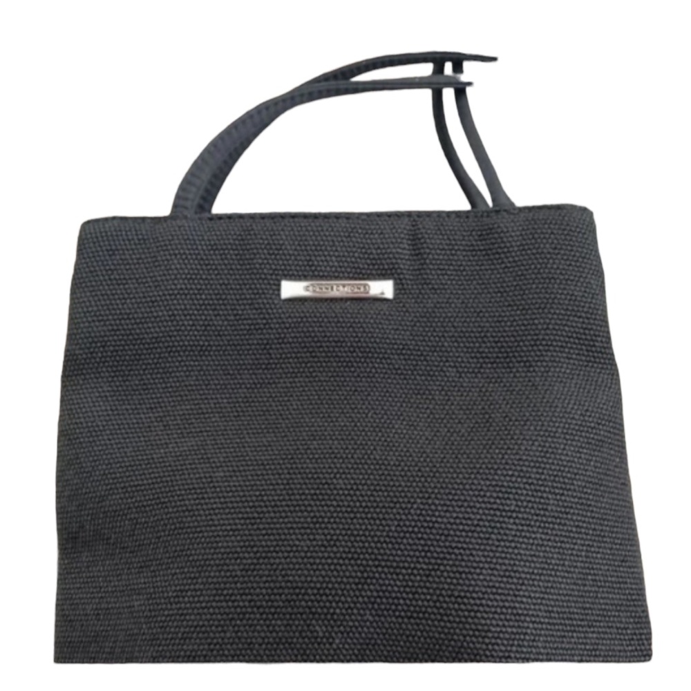 Connections Handbag Black Shoulder Double Handle Silver Hardware Like New